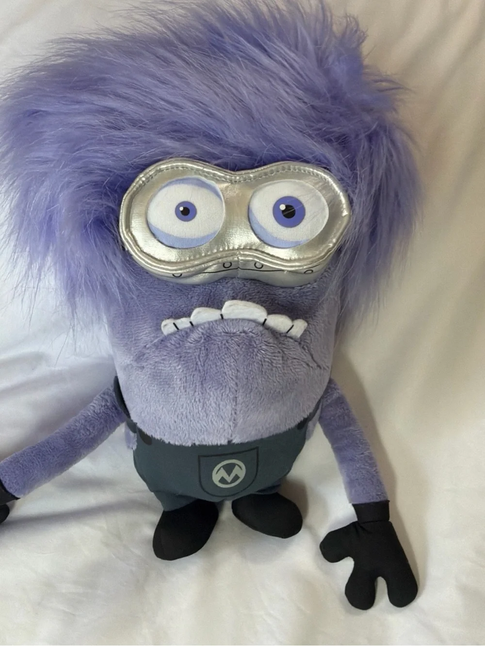 Evil Purple Minion Plush With Goggles 12” Tall Despicable Me Universal Studios